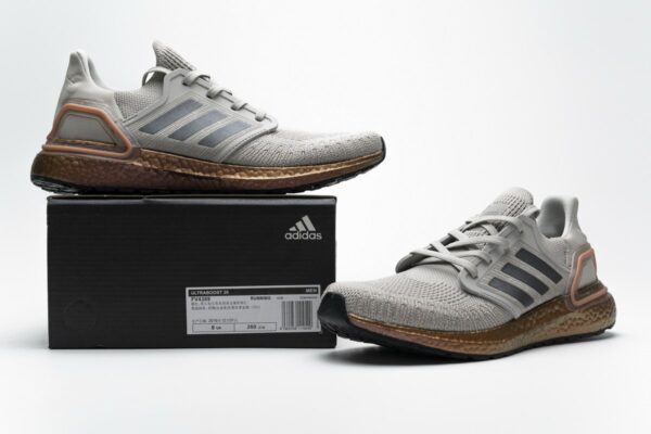 FV4389 adidas Ultra BOOST 20 CONSORTIUM Metal Grey and Coral Real Boost - Image 2